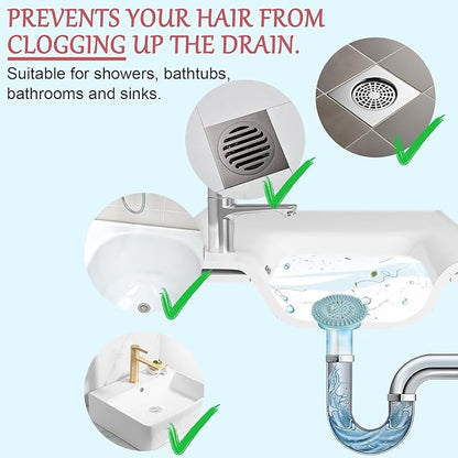 KTOJOY Bathroom Sink Drain Strainers, Hair Catcher Shower Drain Covers Protector - Flexible TPR Material, Multi-Color for Tub Shower Sink, 6 Pack