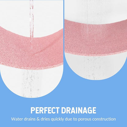 Hargiis Non-Slip Bathtub Mat, 2 Pack Anti Slip Shower Mat, Fast Drying Bathtub Mats, Foot Scrubber Mat, Anti Slip Mat for Tub, Floor, Bathroom, Kitchen, Home, Hotel (Pink 24"×16"+24"×16")