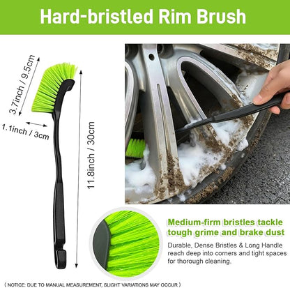 XINDELL Car Wheel Brush kit, 7PCS Tire Brush Set, Wheel Cleaner Brush, Soft-bristled Rim Cleaner Brush, Tire Shine Applicator Pad, Car Detailing Brushes, Wheel Brushes for Cleaning Wheels,Tires