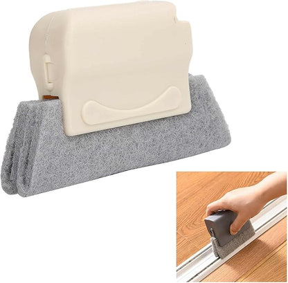 Window Track Cleaner Brush, Handheld Crevice Tool with Thin Head, Deep Cleaning for Window Slides, Door Tracks & Gaps, Removable Washable Pad
