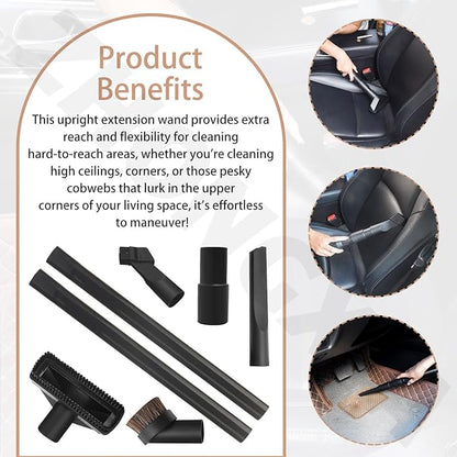2 Set 38634078 C1409910 Upright Extension Wand Compatible with H-oover U6473-900, Wind-tunnel XL Vacuums - Universal Hose Brush Attachments Adapter Kit