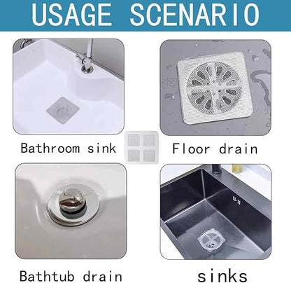 Disposable Hair Catcher Shower Drain Cover Bathroom Strainer Stickers Dog Hair Catcher Cover for Showers bathtubs，mesh Filter Sink Strainer Stickers 60pcs 3.9 x 3.9 Inch