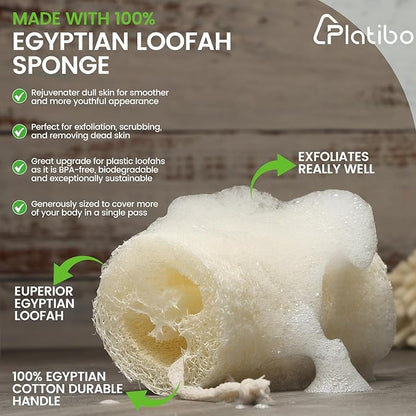 Natural Loofah Exfoliating Body Scrubber,5 Inches Organic Luffa,Real Green Glow Egyptian Shower Loofah Sponge Body Scrubber for Women and Men,Scratch-Free (5 Pack)