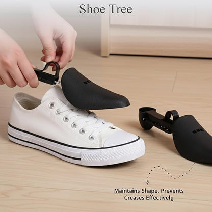 Shoe Washing Machine Bag, 2 Pcs Cylindrical Laundry Shoe Bag for Washer and Dryer with Adjustable Shoe Trees, 360 Deep Cleaning Sneaker Washing Bag with Zipper, Fits All Shoe Types and Sizes, White