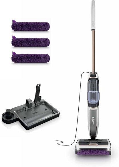 Shark Steam Pickup 3-in-1 Steam Mop Picks Up Debris, Deep Scrubs, & Steam Sanitizes - All At Once, Lightweight Steam Cleaner for Home, Steam Cleaner for Hardwood, Tile & Laminate, White, SD205CCO (Renewed)