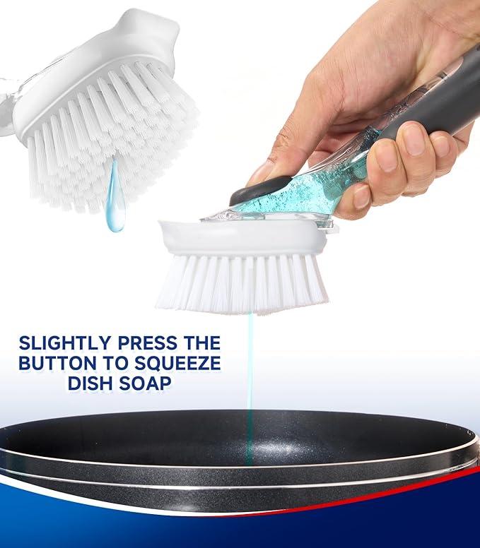 Dish Brush Refills Head for OXO - 4 Pack Dish Brush Cleaning Soap Dispensing Head Replacement for Scrubber, Kitchen Dish Brush Replacement Head for OXO Dish Brush Refill Head