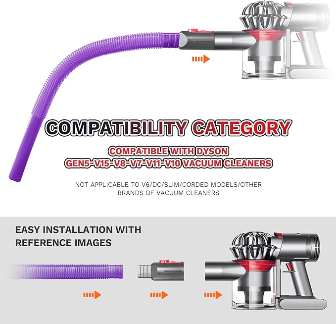 2 Pieces Dryer Vent Cleaner Kit, Universal Vacuum Attachment with Flexible Lint Brush & Vacuum Hose, Fits Most Vacuums for Dryer Lint Removal, Fire Prevention, Home Appliance Cleaning