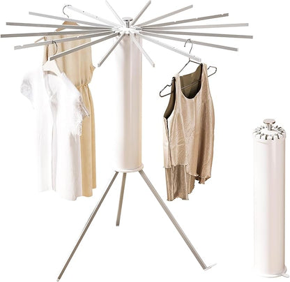 HEILAIYI Tripod Clothes Drying Rack,Space Saving Laundry Drying Rack,Drying Rack Clothing Foldable,Clothes Dryer Rack,Folding Cloth Rack for Laundry,16 Aluminium Poles