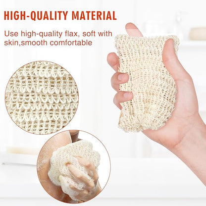 40 Natural Cotton and Linen Soap Bags - Eco-Friendly Reusable Soap Bags for Bath, Shower and Travel, 5.9 x 4.7 Inch, Knot Design