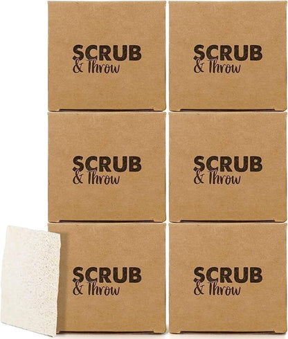 Scrub & Throw Loofah Scrub Sponge, Natural, Plastic-Free, Non-Scratch, for Kitchen, Dishes, Pots and Cleaning, Plant-Based, Plastic-Free, Eco-Friendly, Biodegradable, 180 Pack