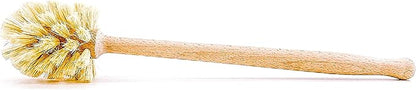 husMait Bottle Brush with Extra Long Wood Handle and Strong Bristles - Cleans and Scrubs Hard to Reach Wide Mouth Jars, Glasses, and Dishes