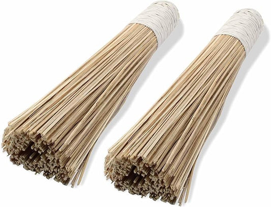 2 Pack Natural Bamboo Wok Brush 12-Inch Length, Traditional Kitchen Pan Cleaning Whisk Cleaning Brush Bamboo Scrubber (Flat Brush)
