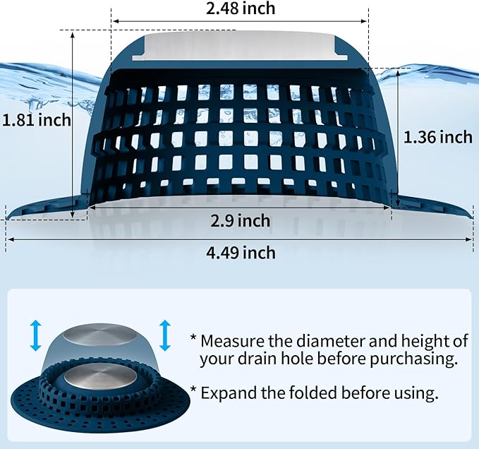 Aluvor Shower Drain Hair Catcher Bathtub Drain Cover Shower Protector for Pop-Up & Regular Drains