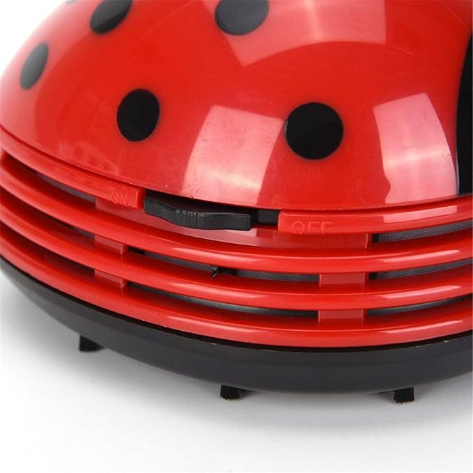 Ladybug Cartoon Mini Vacuum Cleaner Desktop Vacuum Dust Keyboard Sweeper Cordless Portable Corner Cute 2Pcs