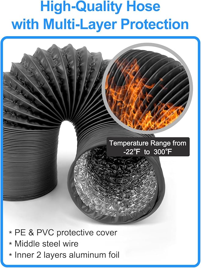 Dryer Vent Hose and Cleaning Kit,Dryer Vent Cleaner Kit,Dryer Vacuum Hose Attachment with Dryer Lint Brush and Dryer Cleaning Hose,Dryer Duct Cleaning Kit,Dryer Lint Cleaner,Dryer Vent Kit,Dryer Vent