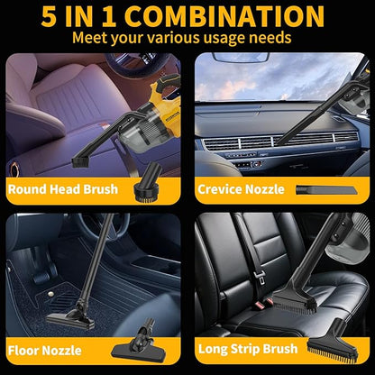 Cordless Vacuum for DE-Walt 20V Battery, 5-in-1 Handheld Electric Vacuum Cleaner with 500W Powerful Motor, 46 CFM Portable Hand Vacuum with HEPA Filter for Car, Carpets, Furniture (No Battery)