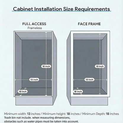 Pull Out Trash Can Under Cabinet & Under Sink - Heavy Duty Sliding Adjustable Cabinet Garbage Can Organizer, Requires Minimum Cabinets Opening 13" W X 18" D,Chrome Finish (Waste Bin Not Included)