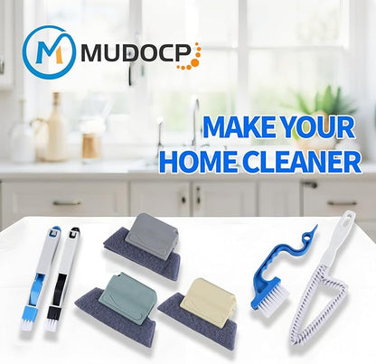 Window Track Cleaner Tool Set, 13 Pcs Magic Window Sill Cleaning Tools Kit with Groove Cleaning Brush for Door Tracks, Tile Lines, Shutter, Car Vents