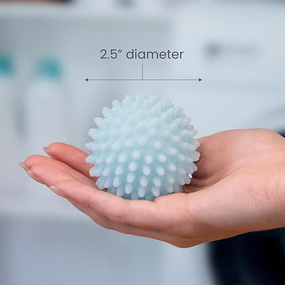 S&T INC. Reusable Plastic Dryer Balls, Fabric Softener for Laundry, Light Blue, 2.5 in, 4 Pack