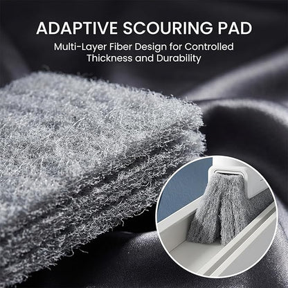 Window Track Cleaner Tool 3 Pack, Groove Track Cleaning Tools Kit with Brush and Scraper, Window Sill Cleaner Tool for Sliding Door Tracks, Gaps, Tile Lines, Car Vents Cleaning (Gray*3)