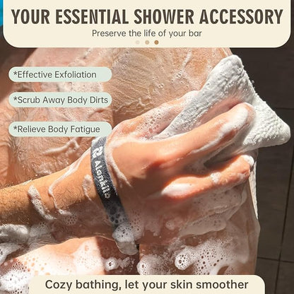2 Pieces Soap Bags for Soap Bars, Exfoliating Soap Saver Bags, Foaming Bar Soap Pouches for Use in Baths or Showers (Gray)