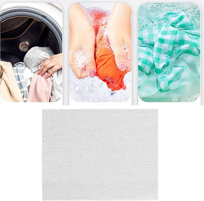 100PCS Color Absorber Laundry Sheets, Disposable Anti Dyeing Laundry Dye Absorbing Sheets Color Grabber Bleed Remover for Home School or Apartment