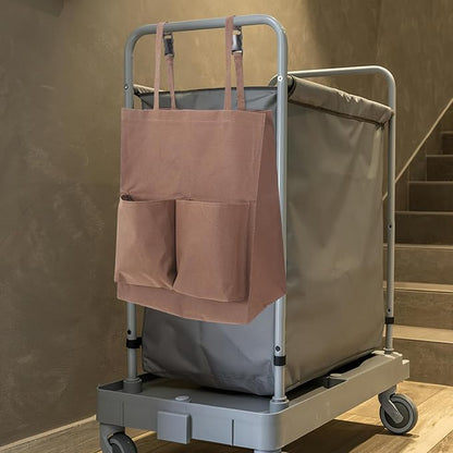 Janitorial Cart Bag Replacement with Straps 17.71X15.74X7.87In Durable Cloth Cleaning Tote for Janitorial Cart Utility Trash Collection and Housekeeping Supplies