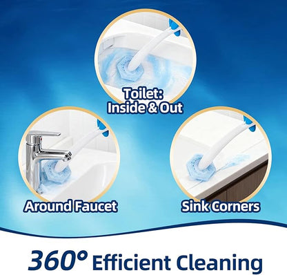 60 Count Toilet Cleaner Refill Pads Compatible with Clorox ToiletWand, High-Density Disposable Toilet Brush Refills for Powerful Scrubbing