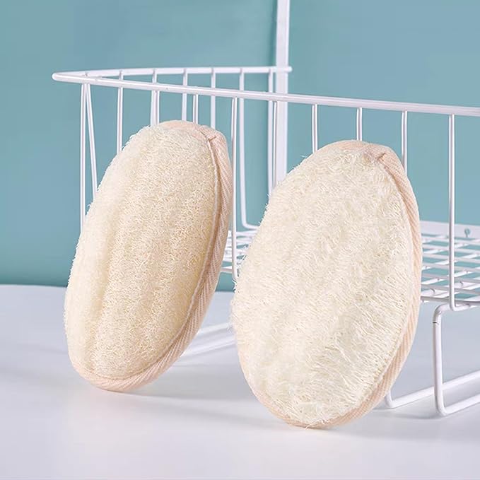 [Pack of 6] Loofah Sponge Pads Natural Organic Bath Luffa Sponges Pads Natural Bath Shower Loofah Body Scrubber Sponges for Exfoliating Your Skin