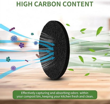 7.25 inch Compost Filters for Countertop Bin Saiqiang 12Pack Charcoal Filter for Kitchen Compost Bin Pail Replacement Filter Carbon Round Charcoal Filters for Compost Bucket
