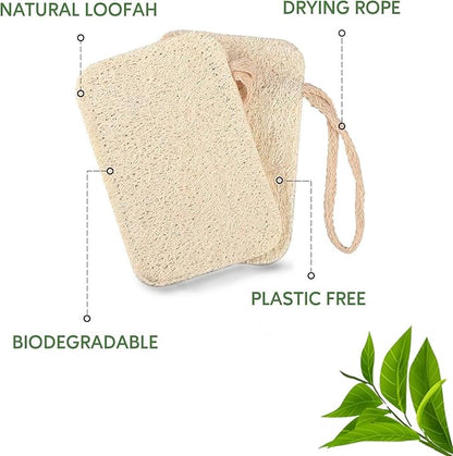 eplanita Natural Dishwashing Sponges (Pack of 12), Kitchen Eco Scrub Scourer, Natural Loofah Plant, Biodegradable and Zero Waste