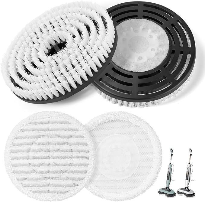 4 PACK Upgraded Steam Mop Replacement Pads for Shark Steam and Scrub Mop S8201 S8001 S8002 S7201 S7001 Series, Short Bristle Cleaning Brushes and Soft Scrub Pads for Deep Clean Home Hard Floors