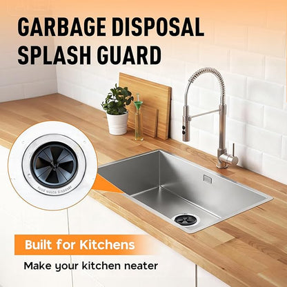 2PCS Garbage Disposal Splash Guards, 3 3/8" Upgraded Noise-Reducing Nitrile Collar Drain Plug, Sink Baffle QCB-AM Replacement for InSinkErator Evolution Series, Black