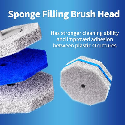 Hohoky Disposable Toilet Brush Cleaning System, Two Sets of Wands and 60p Refills Pads Replacement Heads, Wall Mounted Toliet Stick Wand Starter Kit Bathroom Maintenance, Toilet Bowl Cleaner Holder
