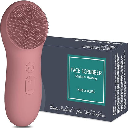 LZP Silicone Face Scrubber, Electric Facial Cleansing Brush with 6 Speeds Vibration Technology, Rechargeable & Waterproof Exfoliating Scrub Brush for Cleansing and Massaging, Men Women