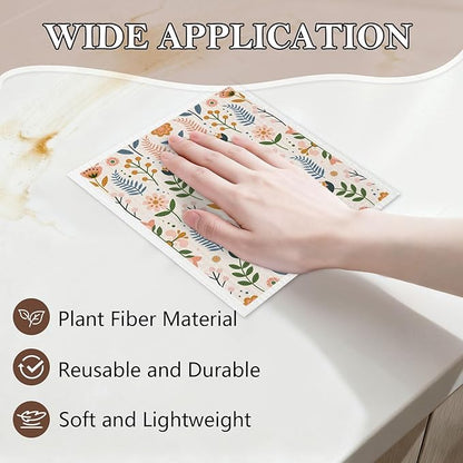 5 Pack Mixed Farmhouse Flower Swedish Kitchen Dishcloths Dish Towels, Country Garden Dish Towels for Kitchen, Swedish Dishcloth, Paper Towels Reusable, Dish Cloth Towel Cleaning Wipe for Home