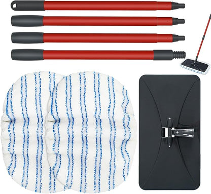 Microfiber Flat Mops for Floor Cleaning Ocedar Hardwood Floor 'N More Mop, Large Surface Dust Flat Mop with 2 Reusable Pads & 1 Extendable Handle, Washable Hardwood Floors Mopping to Dry and Wet Clean