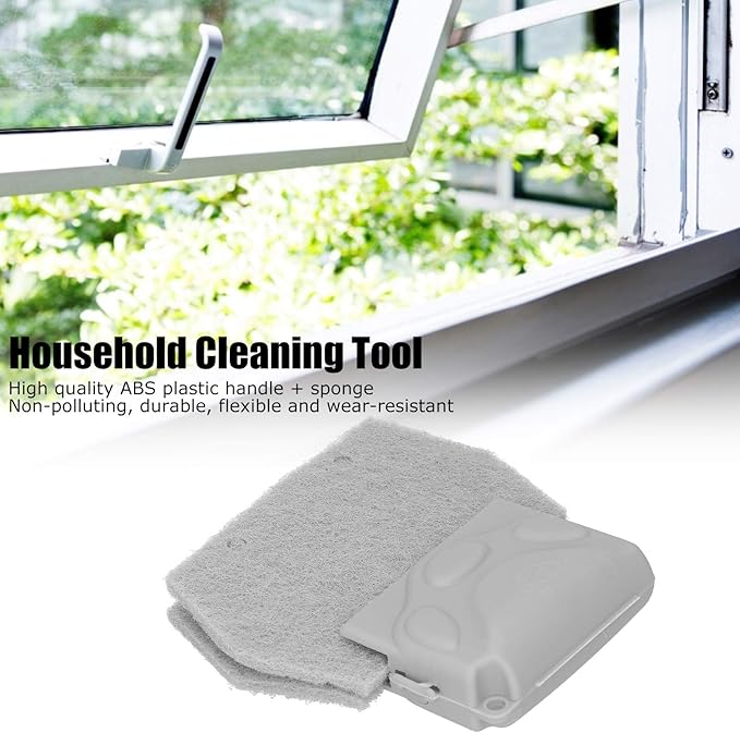 5 Packs Window Cleaning Brush, Flexibility Window Track Cleaning Tools Dry or Wet Use with Handle, Window Track Cleaner for Sliding Door Blind Air Condition Tile Line(Grey) (Grey)