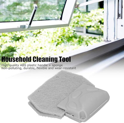 5 Packs Window Cleaning Brush, Flexibility Window Track Cleaning Tools Dry or Wet Use with Handle, Window Track Cleaner for Sliding Door Blind Air Condition Tile Line(Grey) (Grey)