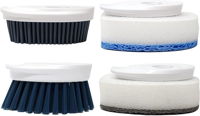CBC Crown Soap Dispensing Dishwashing Brush with 4 Scrub Brush Heads & Extra Refill Set