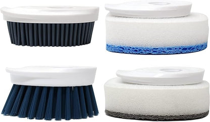CBC Crown Soap Dispensing Dishwashing Brush with 4 Scrub Brush Heads & Extra Refill Set