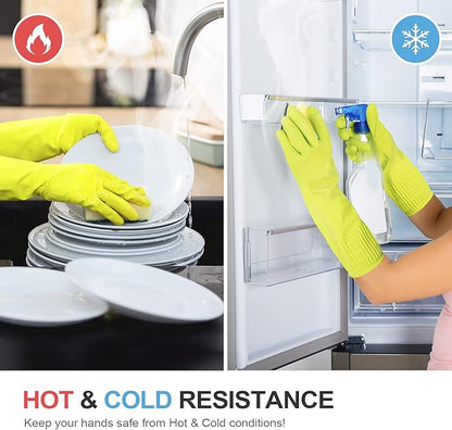 DABOGOSA MAMISON Reusable Household Dishwashing Cleaning Rubber Gloves, Non-Slip Kitchen Glove (1 Pair)
