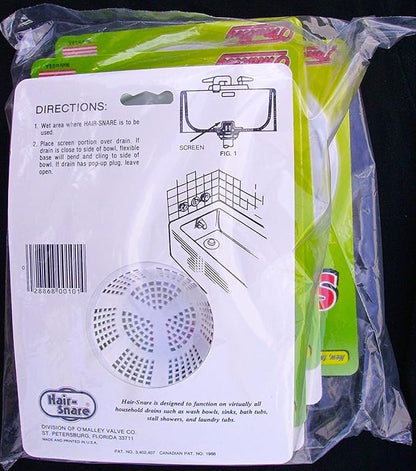 O'Malley Hair Snare Drain Cover Universal - White (2 Pack) …