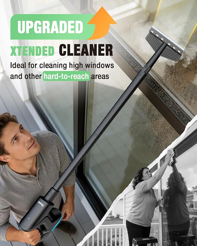 Heavy Duty Steam Mop for Floor Cleaning, 14-in-1 Lightweight Detachable Handheld Steam Cleaner with Multi-Purpose&Powerful, No-Chemical Floor Steamer for Home|Hardwood|Grout|BBQ|Window (Black)
