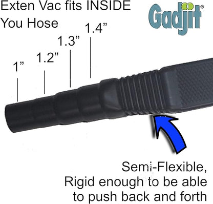 Gadjit Exten Vac Vacuum Extension Attachment, 36" reach, Black (Black)