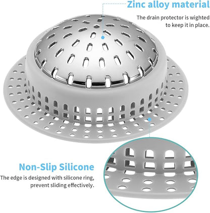 Aluvor Shower Drain Hair Catcher, Shower Drain Cover, Bathtub Drain Hair Catcher for Pop-Up & Regular Drains