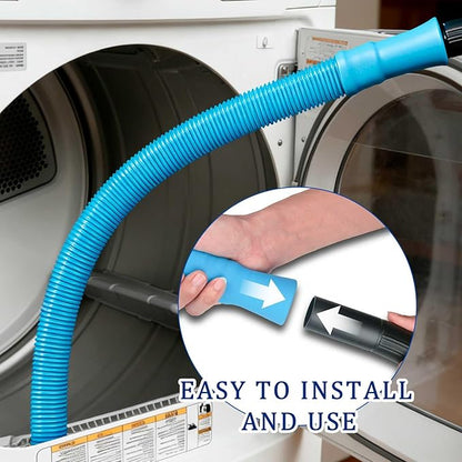 Dryer Vent Cleaner Kit with Dryer Vacuum Hose Attachment, 4-in-1 Multi-Lint Remover Brush, Suitable for Most Aacuum Cleaners for Efficient, Safe, and Thorough Dryer Lint Cleaner Tools (Black)