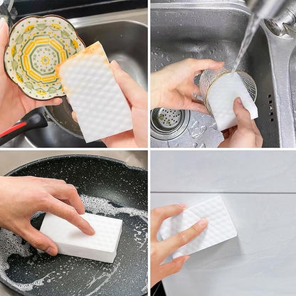 30PCS Magic Sponge Eraser - 2X Density Sponge Foam Cleaning Pads for Kitchen, Bathroom, Furniture, Leather, Floor,Car Cleaning Tool 100x60x20mm