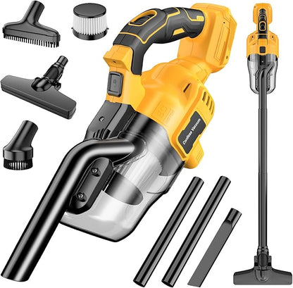 Cordless Handheld Vacuum Cleaner Compatible with DeWalt 20V Battery, 16000Pa Strong Suction, 2 HEPA Filters & 4 Nozzles, Lightweight Portable Vacuum for Car, Home, Garage – Tool Only