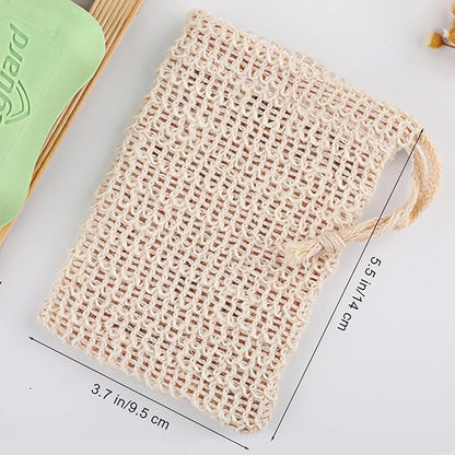 15 Pack Soap Bag, TACYKIBD Natural Sisal Soap Saver Bag with Drawstring, Exfoliating Soap Pouch for Foaming Drying Soap Mesh for Message Peeling Bath Shower Scrubber Use